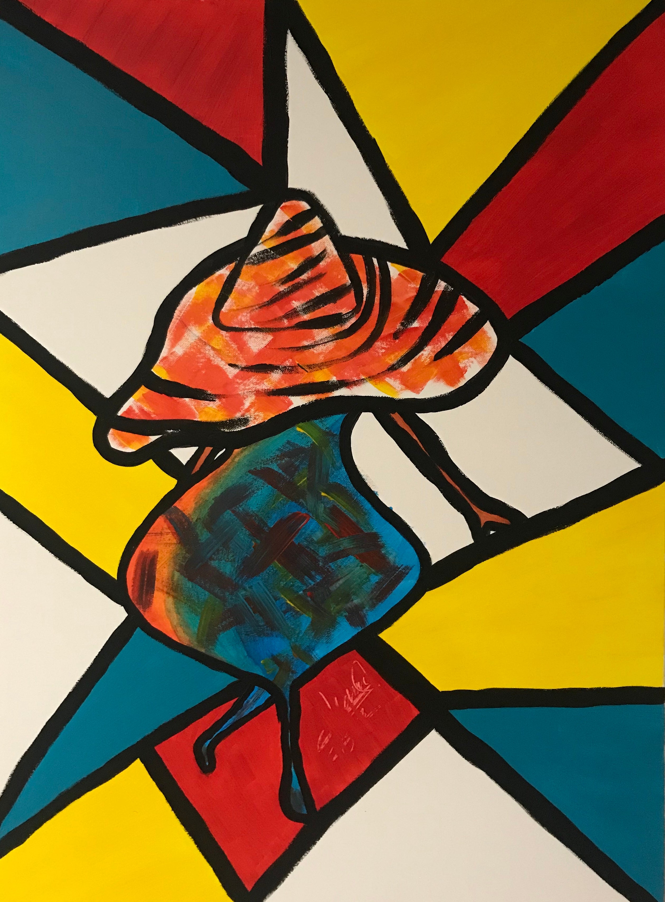 Peinture Femme Ronde Chapeau - Soulaimana Djamael Swun